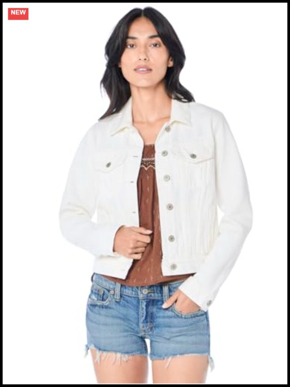 Lucky Brand Tomboy Trucker Denim Jacket Button Chest Pockets